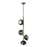 Hubbardton Forge 2022 Modern Brass Oil Rubbed Bronze Opal Glass (GG) Multi Brooklyn 4-Light Double Shade Vertical Pendant