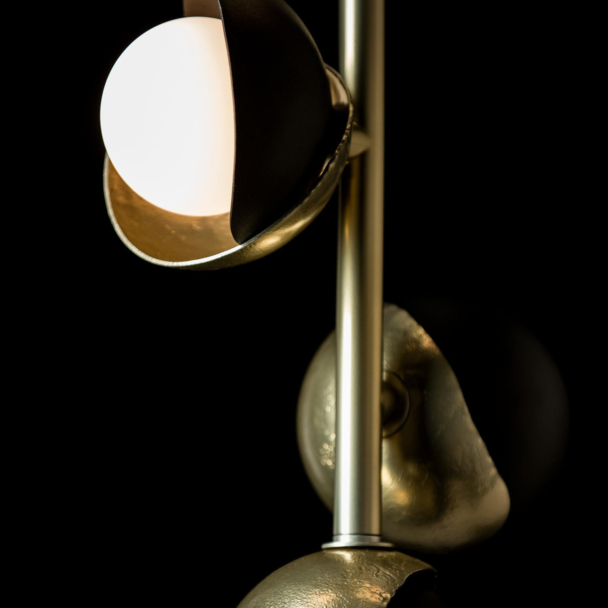 Hubbardton Forge 2022 Modern Brass Oil Rubbed Bronze Opal Glass (GG) Multi Brooklyn 4-Light Double Shade Vertical Pendant
