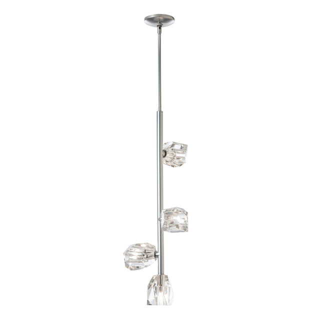 Hubbardton Forge 2022 Sterling Crystal Multi Gatsby 4-Light Vertical Pendant