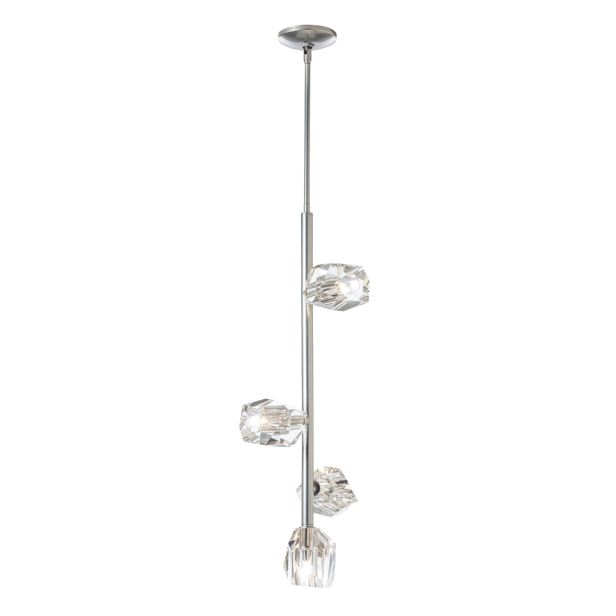 Hubbardton Forge 2022 Sterling Crystal Multi Gatsby 4-Light Vertical Pendant