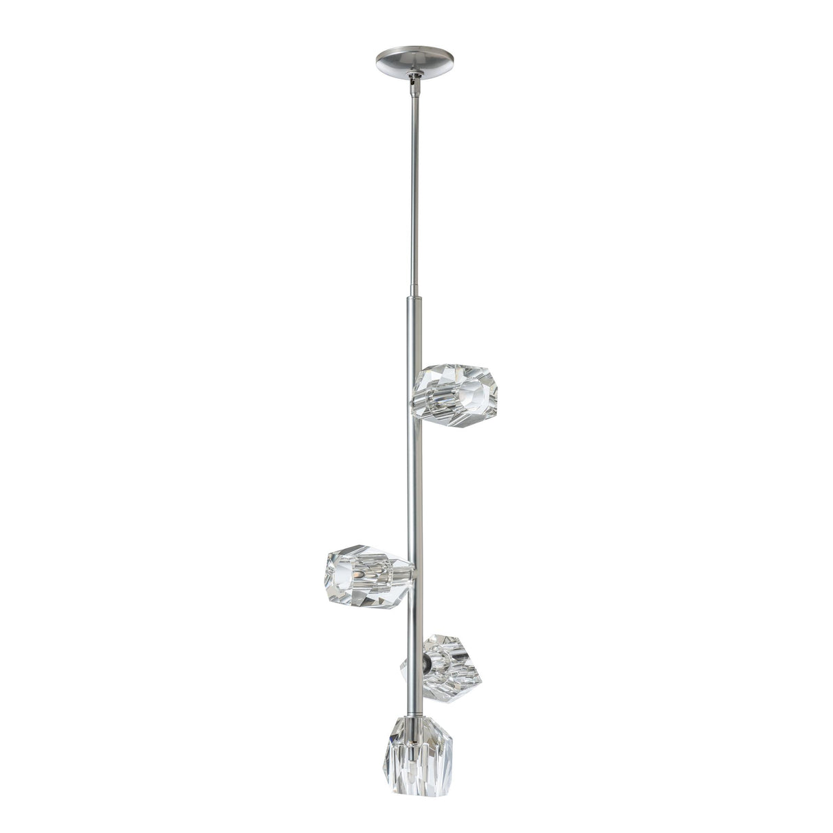 Hubbardton Forge 2022 Sterling Crystal Multi Gatsby 4-Light Vertical Pendant
