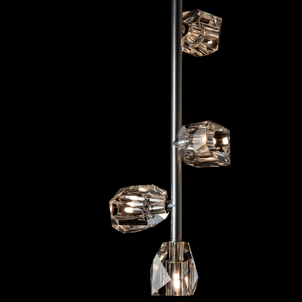 Hubbardton Forge 2022 Sterling Crystal Multi Gatsby 4-Light Vertical Pendant
