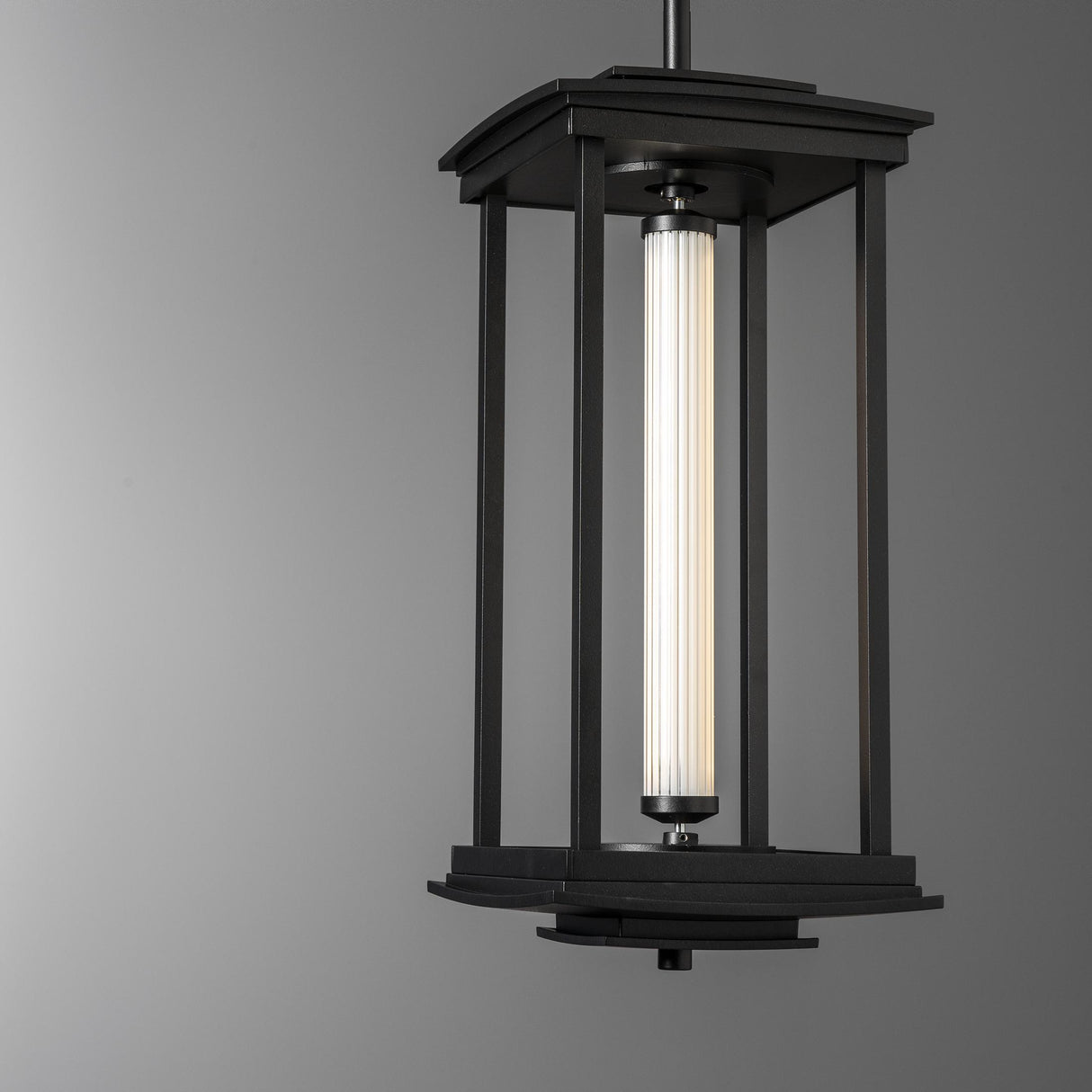 Hubbardton Forge 2023 Black Clear Glass (ZM) Multi Athena 1-Light Medium LED Lantern