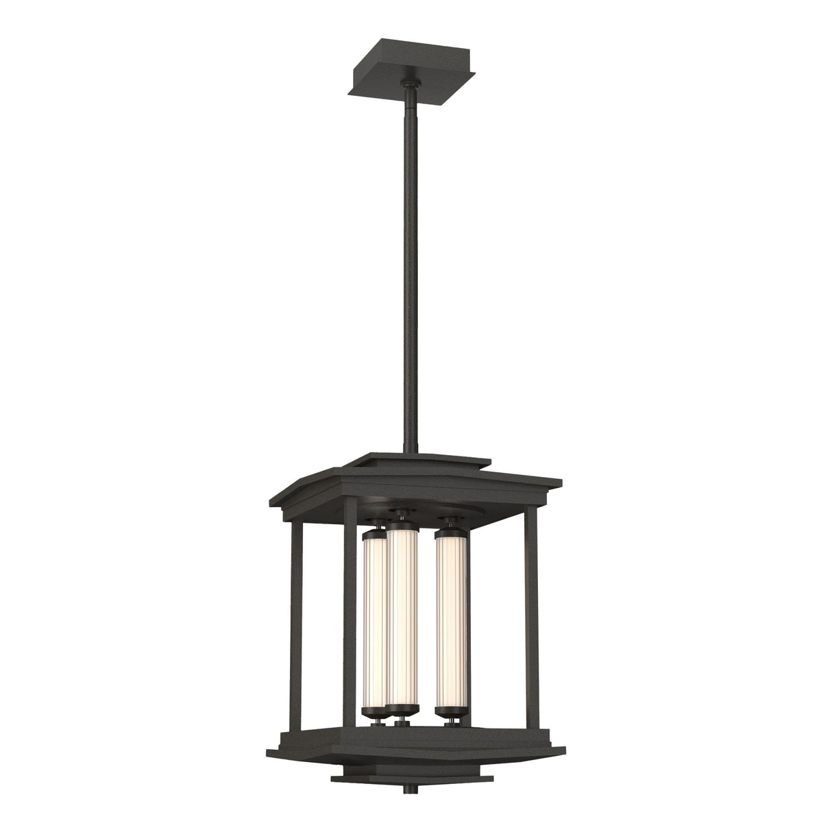 Hubbardton Forge 2023 Dark Smoke Clear Glass (ZM) Multi Athena 3-Light LED Lantern
