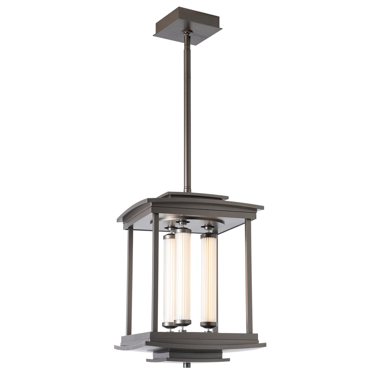 Hubbardton Forge 2023 Dark Smoke Clear Glass (ZM) Multi Athena 3-Light LED Lantern