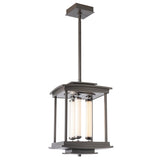 Hubbardton Forge 2023 Dark Smoke Clear Glass (ZM) Multi Athena 3-Light LED Lantern