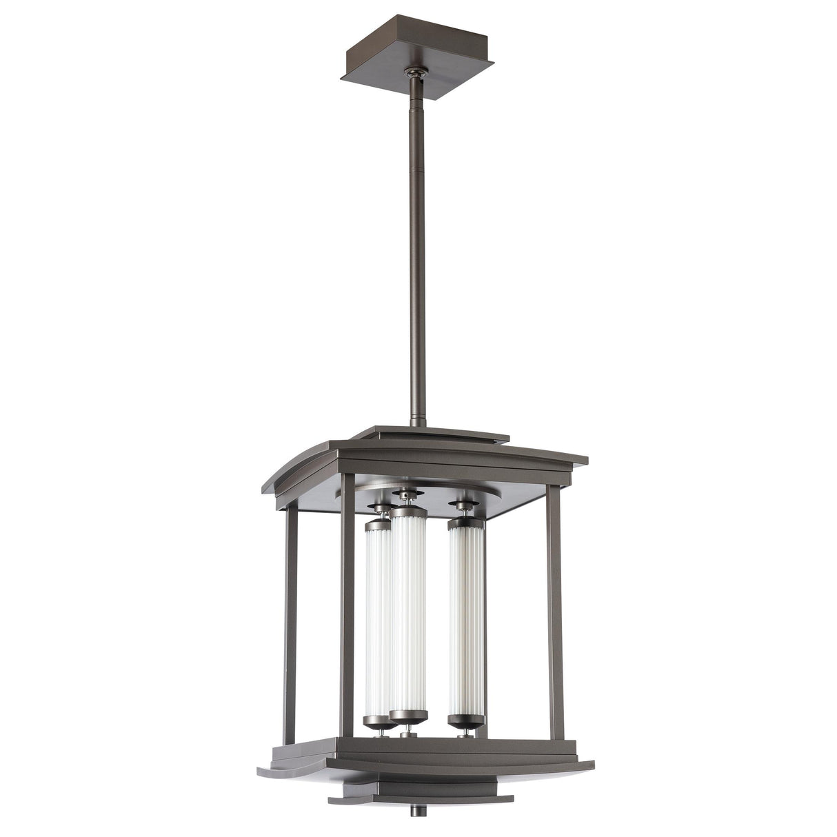 Hubbardton Forge 2023 Dark Smoke Clear Glass (ZM) Multi Athena 3-Light LED Lantern