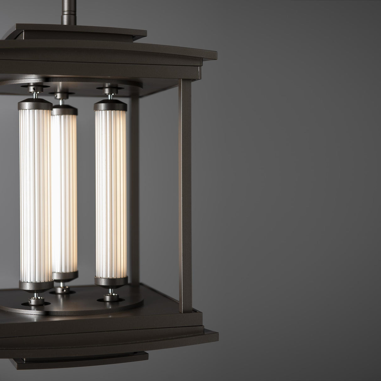 Hubbardton Forge 2023 Dark Smoke Clear Glass (ZM) Multi Athena 3-Light LED Lantern