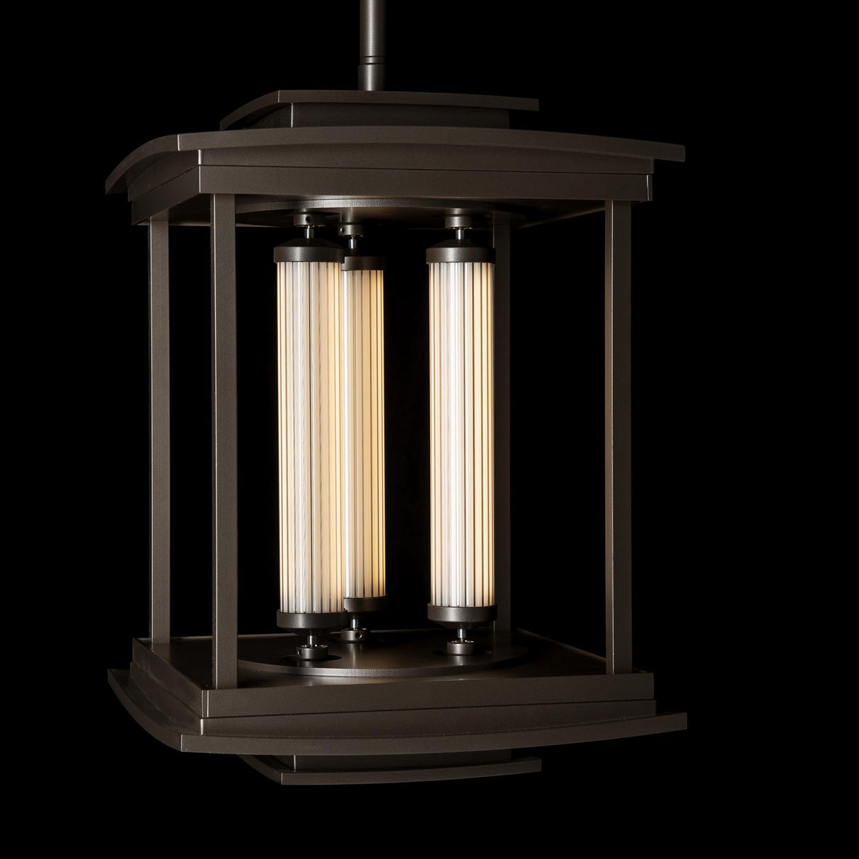 Hubbardton Forge 2023 Dark Smoke Clear Glass (ZM) Multi Athena 3-Light LED Lantern