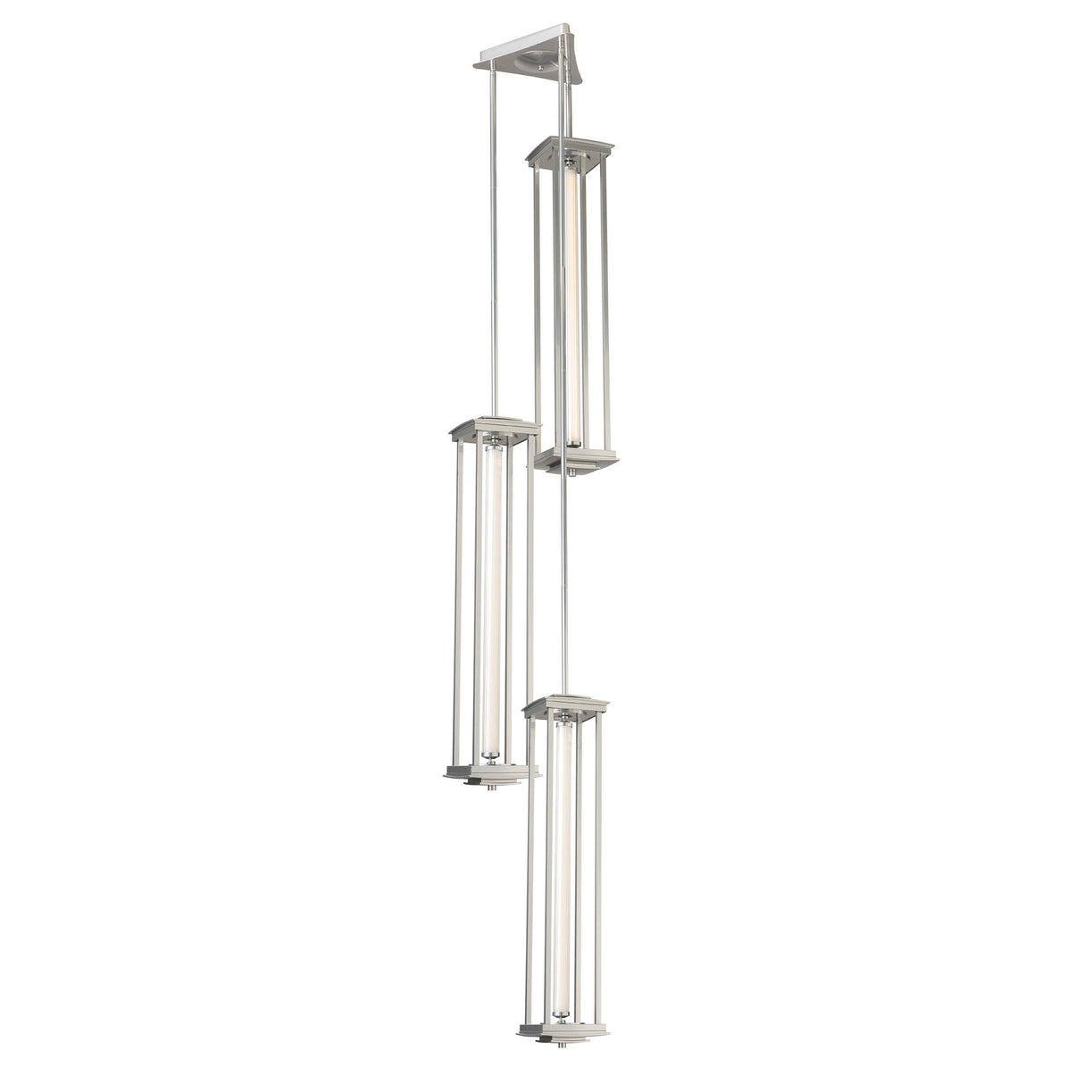 Hubbardton Forge 2023 Sterling Clear Glass (ZM) Multi Athena Triple Tall LED Lantern