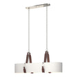 Hubbardton Forge 2022 Polished Nickel British Brown Leather Natural Anna Shade (SF) Standard Saratoga Oval Pendant
