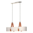 Hubbardton Forge 2022 Polished Nickel Chestnut Leather Flax Shade (SE) Standard Saratoga Oval Pendant