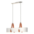 Hubbardton Forge 2022 Polished Nickel Chestnut Leather Natural Anna Shade (SF) Standard Saratoga Oval Pendant