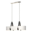Hubbardton Forge 2022 Polished Nickel Black Leather Natural Anna Shade (SF) Standard Saratoga Oval Pendant
