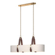 Hubbardton Forge 2022 Antique Brass British Brown Leather Flax Shade (SE) Standard Saratoga Oval Pendant