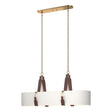 Hubbardton Forge 2022 Antique Brass British Brown Leather Natural Anna Shade (SF) Standard Saratoga Oval Pendant