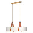 Hubbardton Forge 2022 Antique Brass Chestnut Leather Natural Anna Shade (SF) Standard Saratoga Oval Pendant