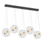 Hubbardton Forge 2017 Black with Brass Accents Clear Glass with Stainless Steel Mesh Tube (YT) Standard Otto Sphere 5 Light Pendant