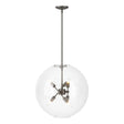 Hubbardton Forge 2022 Dark Smoke Clear Glass (ZM) Multi Sfera 6-Light Pendant