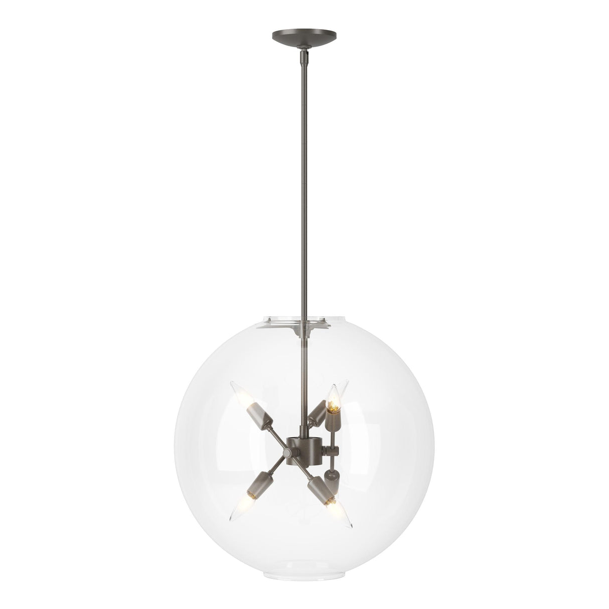 Hubbardton Forge 2022 Dark Smoke Clear Glass (ZM) Multi Sfera 6-Light Pendant