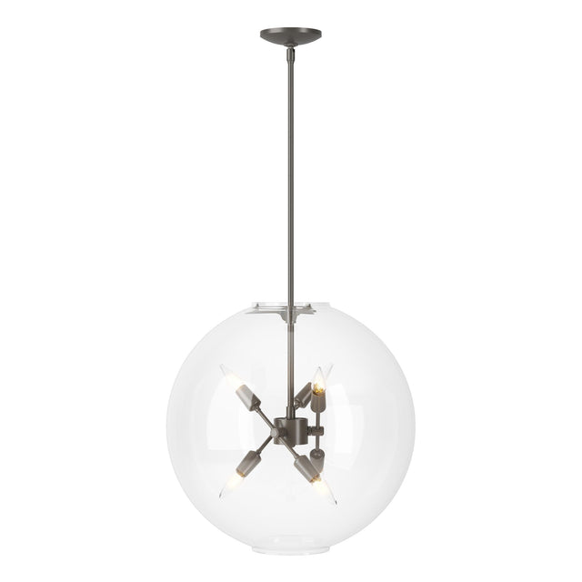 Hubbardton Forge 2022 Dark Smoke Clear Glass (ZM) Multi Sfera 6-Light Pendant