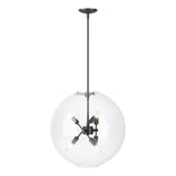 Hubbardton Forge 2022 Black Clear Glass (ZM) Multi Sfera 6-Light Pendant