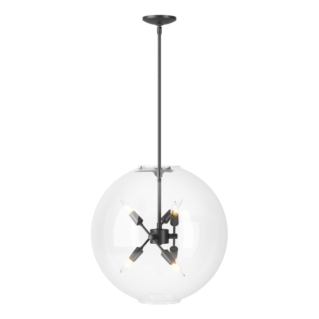 Hubbardton Forge 2022 Black Clear Glass (ZM) Multi Sfera 6-Light Pendant