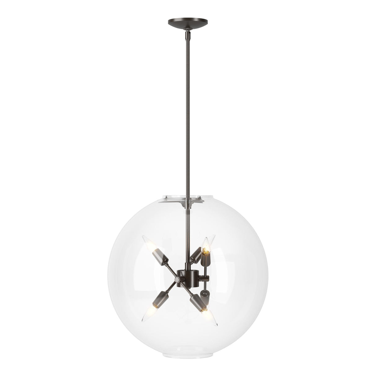 Hubbardton Forge 2022 Oil Rubbed Bronze Clear Glass (ZM) Multi Sfera 6-Light Pendant