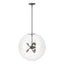 Hubbardton Forge 2022 Natural Iron Clear Glass (ZM) Multi Sfera 6-Light Pendant