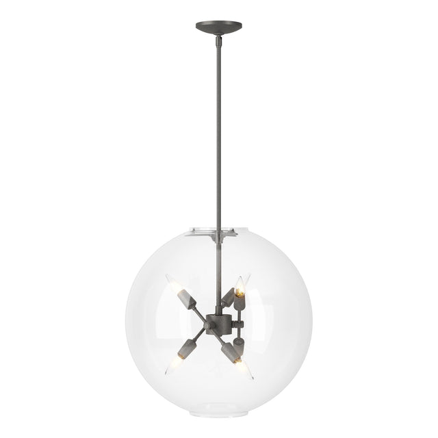Hubbardton Forge 2022 Natural Iron Clear Glass (ZM) Multi Sfera 6-Light Pendant