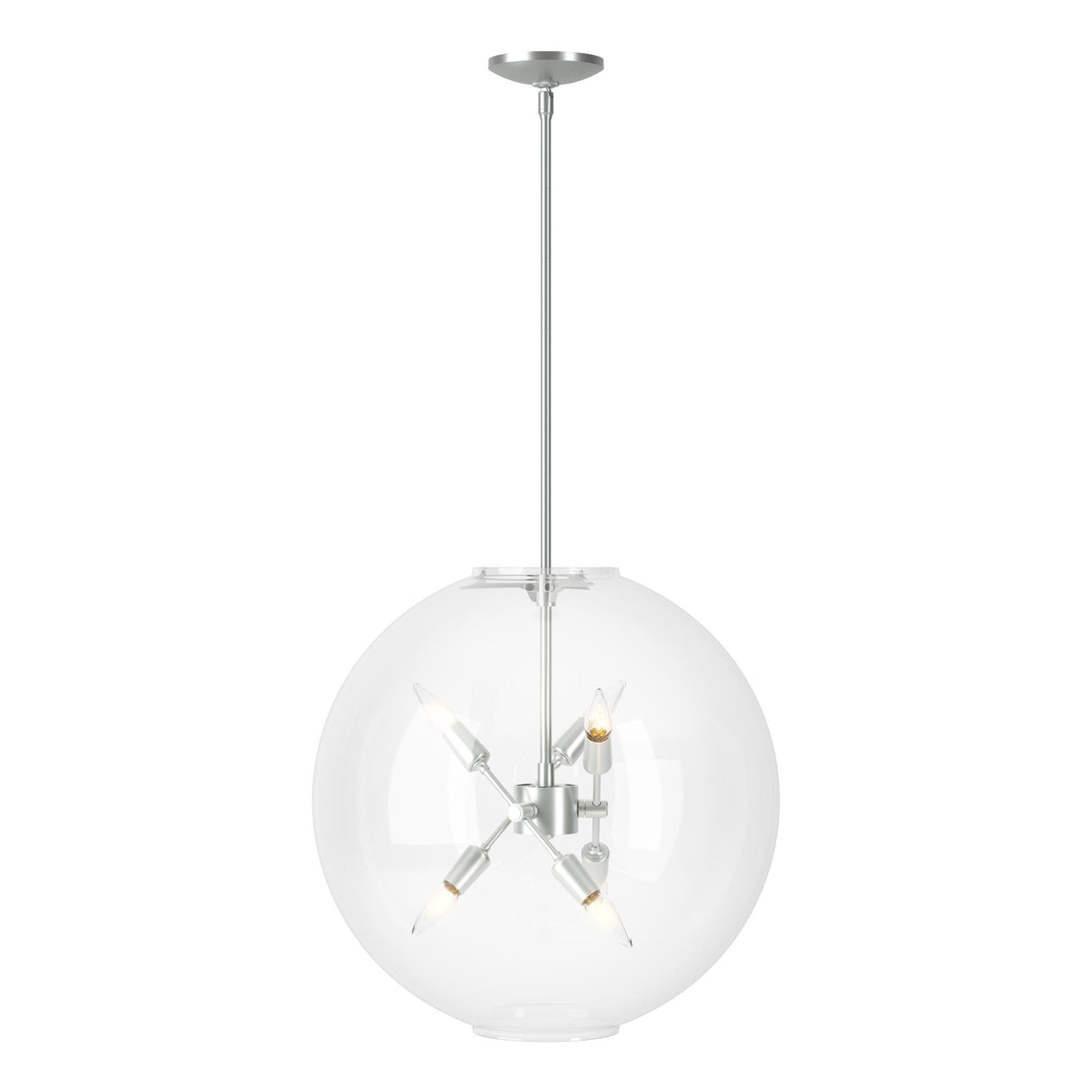 Hubbardton Forge 2022 Vintage Platinum Clear Glass (ZM) Multi Sfera 6-Light Pendant