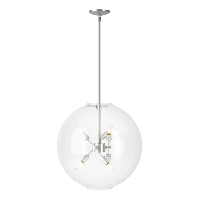 Hubbardton Forge 2022 Vintage Platinum Clear Glass (ZM) Multi Sfera 6-Light Pendant