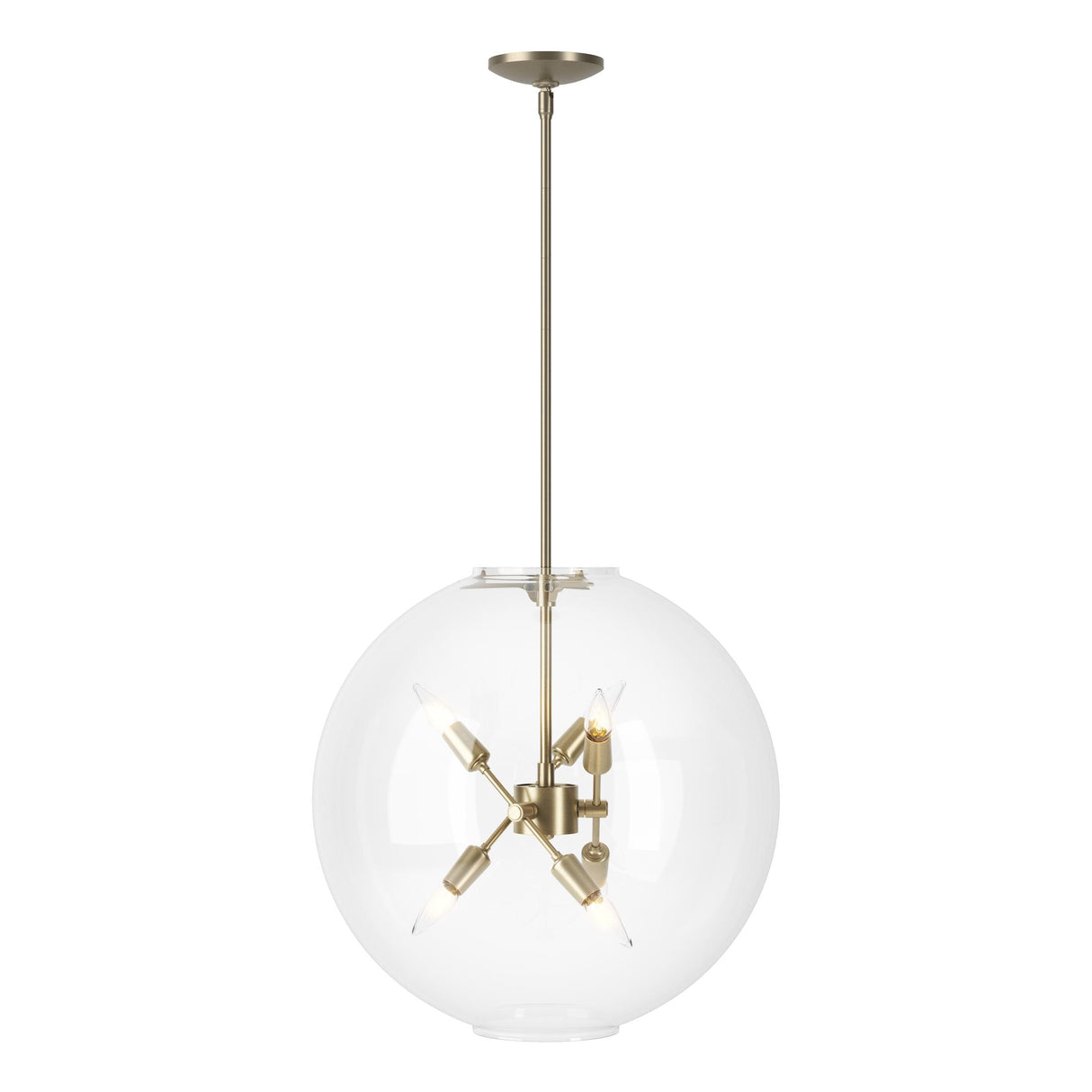 Hubbardton Forge 2022 Soft Gold Clear Glass (ZM) Multi Sfera 6-Light Pendant