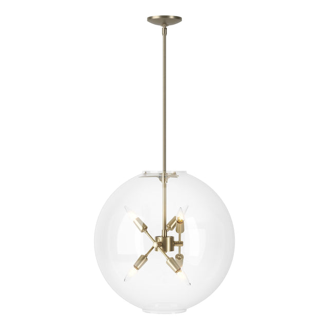 Hubbardton Forge 2022 Soft Gold Clear Glass (ZM) Multi Sfera 6-Light Pendant