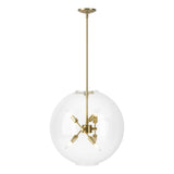 Hubbardton Forge 2022 Modern Brass Clear Glass (ZM) Multi Sfera 6-Light Pendant