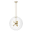 Hubbardton Forge 2022 Modern Brass Clear Glass (ZM) Multi Sfera 6-Light Pendant
