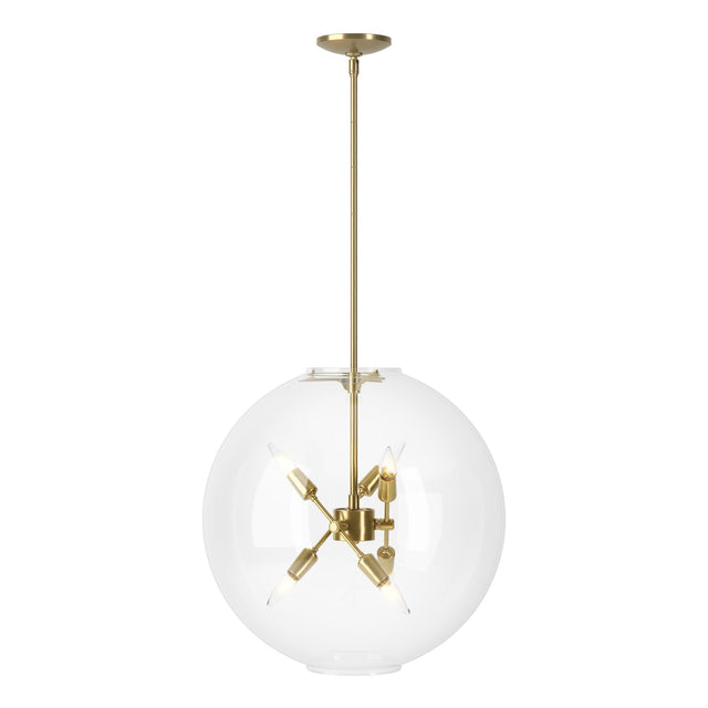 Hubbardton Forge 2022 Modern Brass Clear Glass (ZM) Multi Sfera 6-Light Pendant