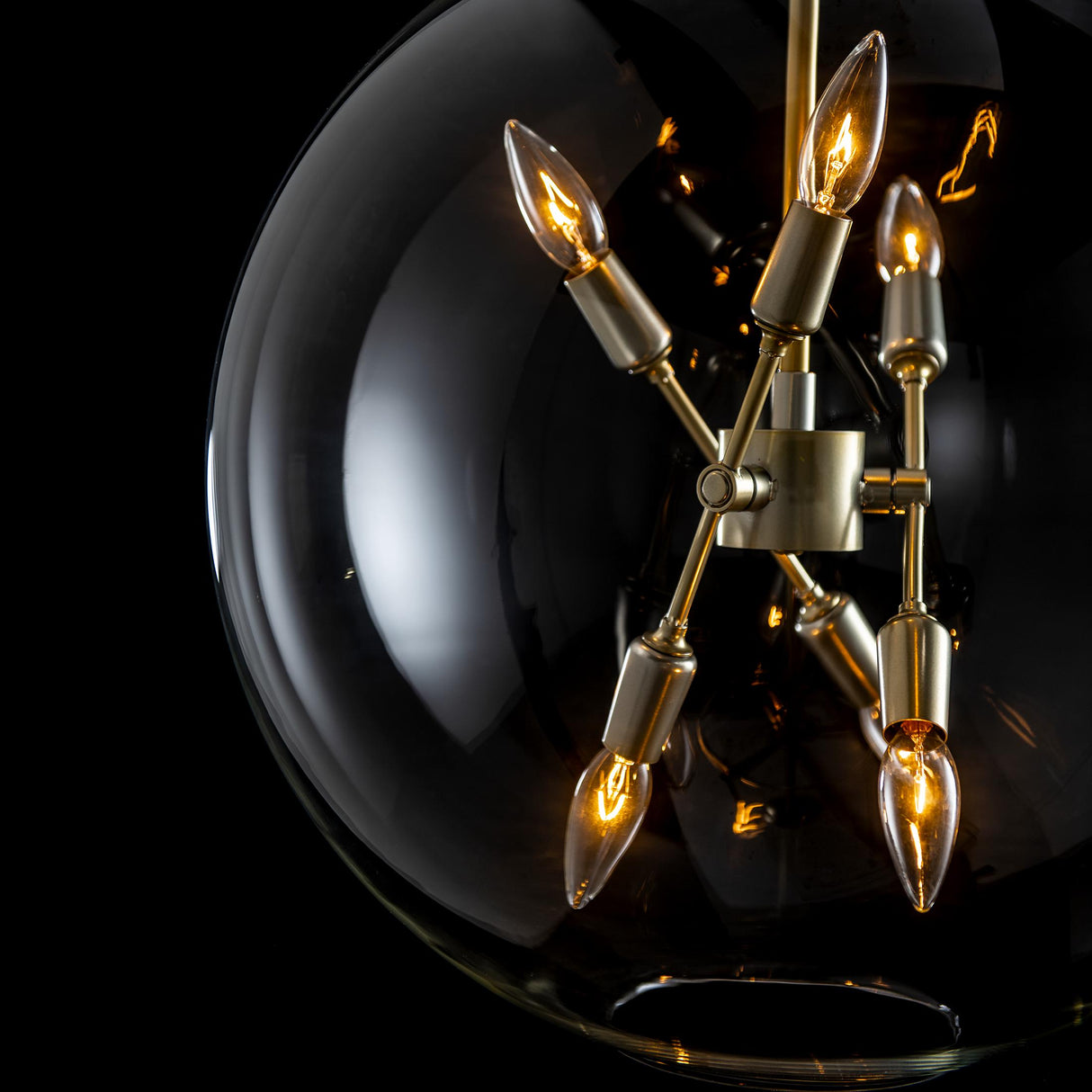 Hubbardton Forge 2022 Modern Brass Clear Glass (ZM) Multi Sfera 6-Light Pendant