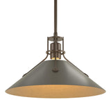 Hubbardton Forge 2022 Bronze Dark Smoke Multi Henry Medium Steel Shade Pendant