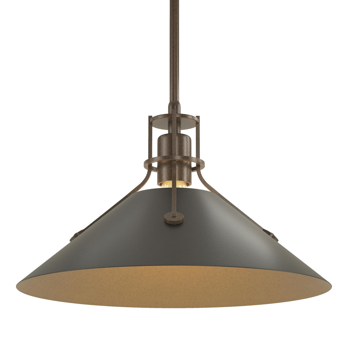 Hubbardton Forge 2022 Bronze Black Multi Henry Medium Steel Shade Pendant