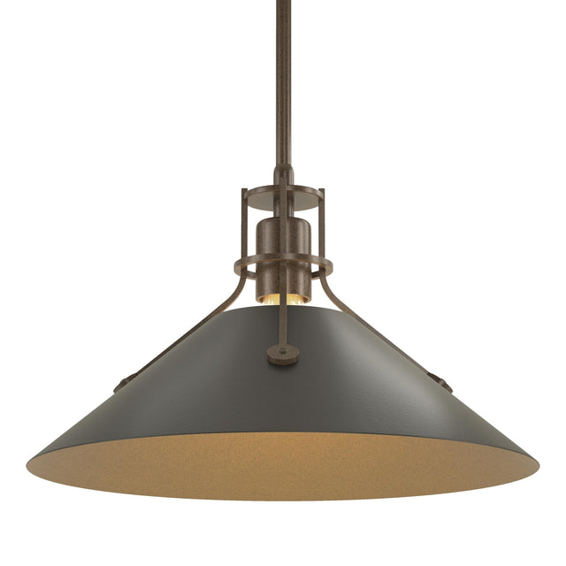 Hubbardton Forge 2022 Bronze Black Multi Henry Medium Steel Shade Pendant