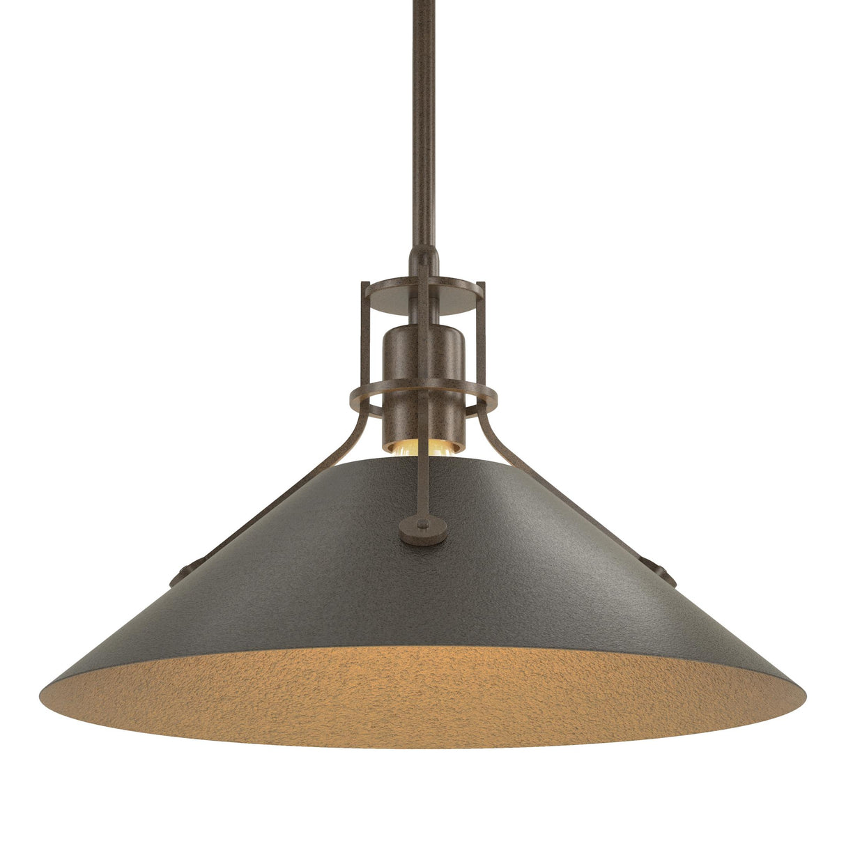 Hubbardton Forge 2022 Bronze Oil Rubbed Bronze Multi Henry Medium Steel Shade Pendant
