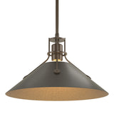 Hubbardton Forge 2022 Bronze Oil Rubbed Bronze Multi Henry Medium Steel Shade Pendant
