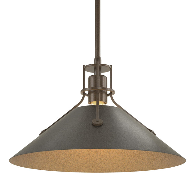Hubbardton Forge 2022 Bronze Oil Rubbed Bronze Multi Henry Medium Steel Shade Pendant
