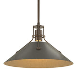 Hubbardton Forge 2022 Bronze Natural Iron Multi Henry Medium Steel Shade Pendant