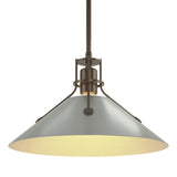 Hubbardton Forge 2022 Bronze Vintage Platinum Multi Henry Medium Steel Shade Pendant