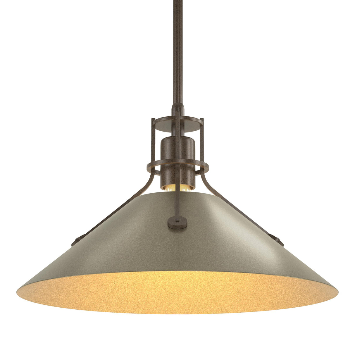 Hubbardton Forge 2022 Bronze Soft Gold Multi Henry Medium Steel Shade Pendant