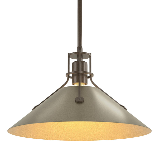 Hubbardton Forge 2022 Bronze Soft Gold Multi Henry Medium Steel Shade Pendant