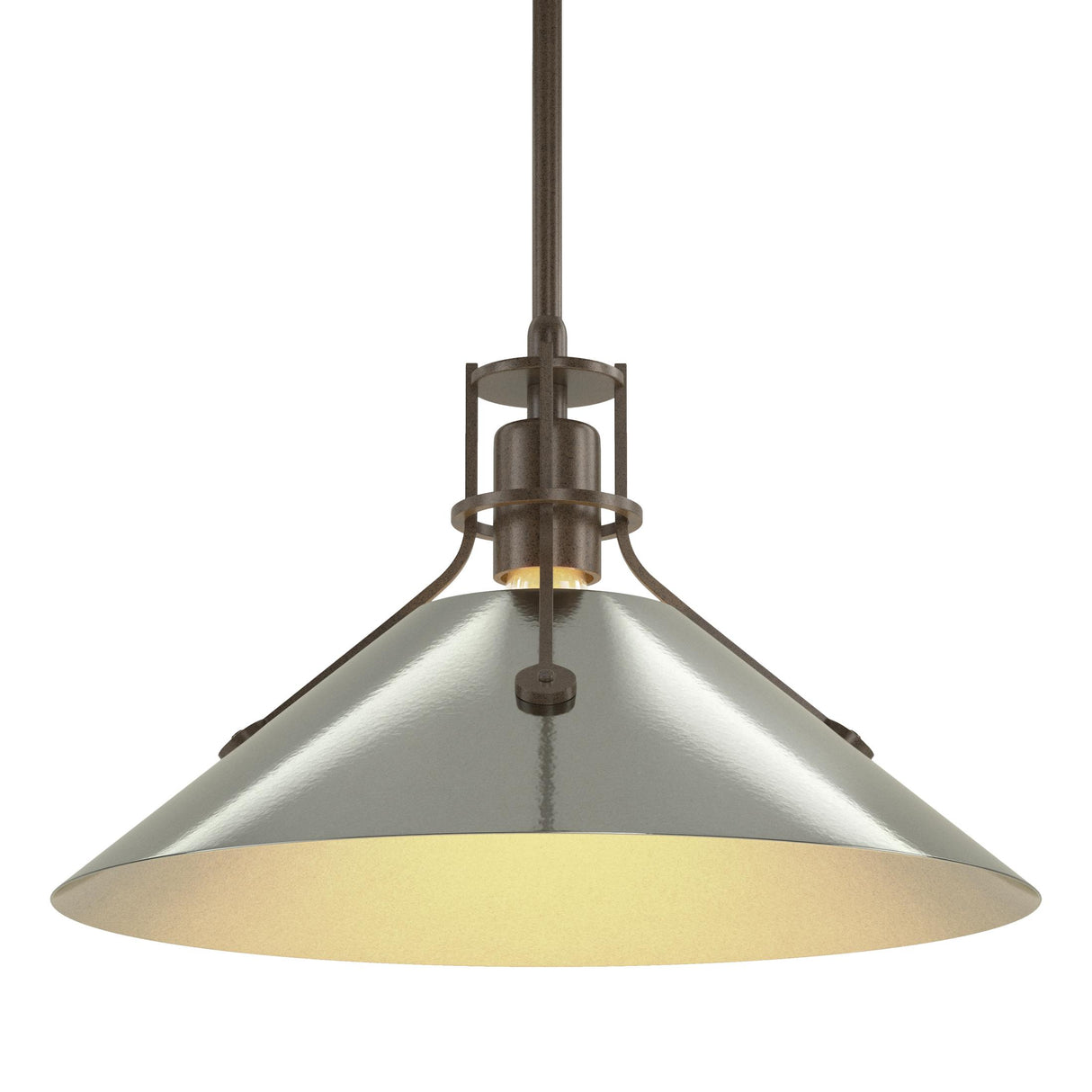 Hubbardton Forge 2022 Bronze Sterling Multi Henry Medium Steel Shade Pendant
