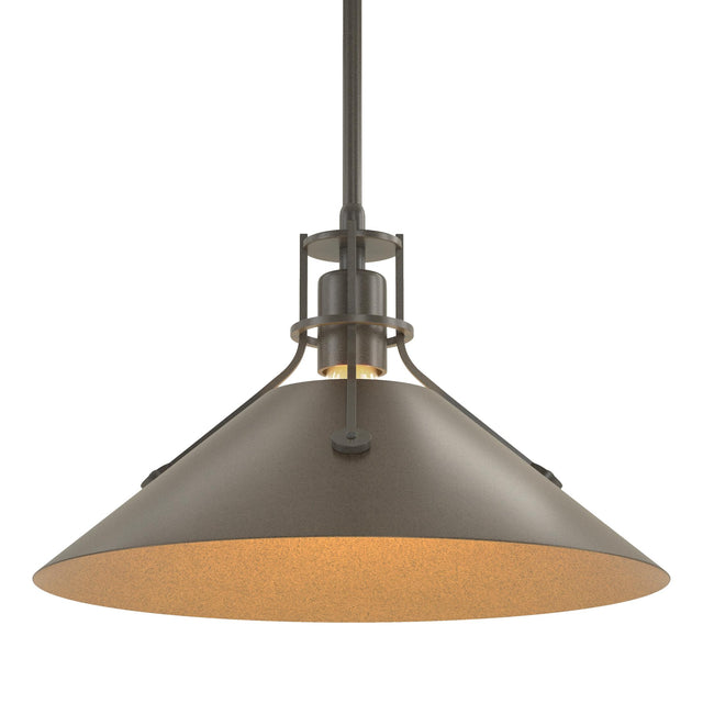 Hubbardton Forge 2022 Dark Smoke Bronze Multi Henry Medium Steel Shade Pendant